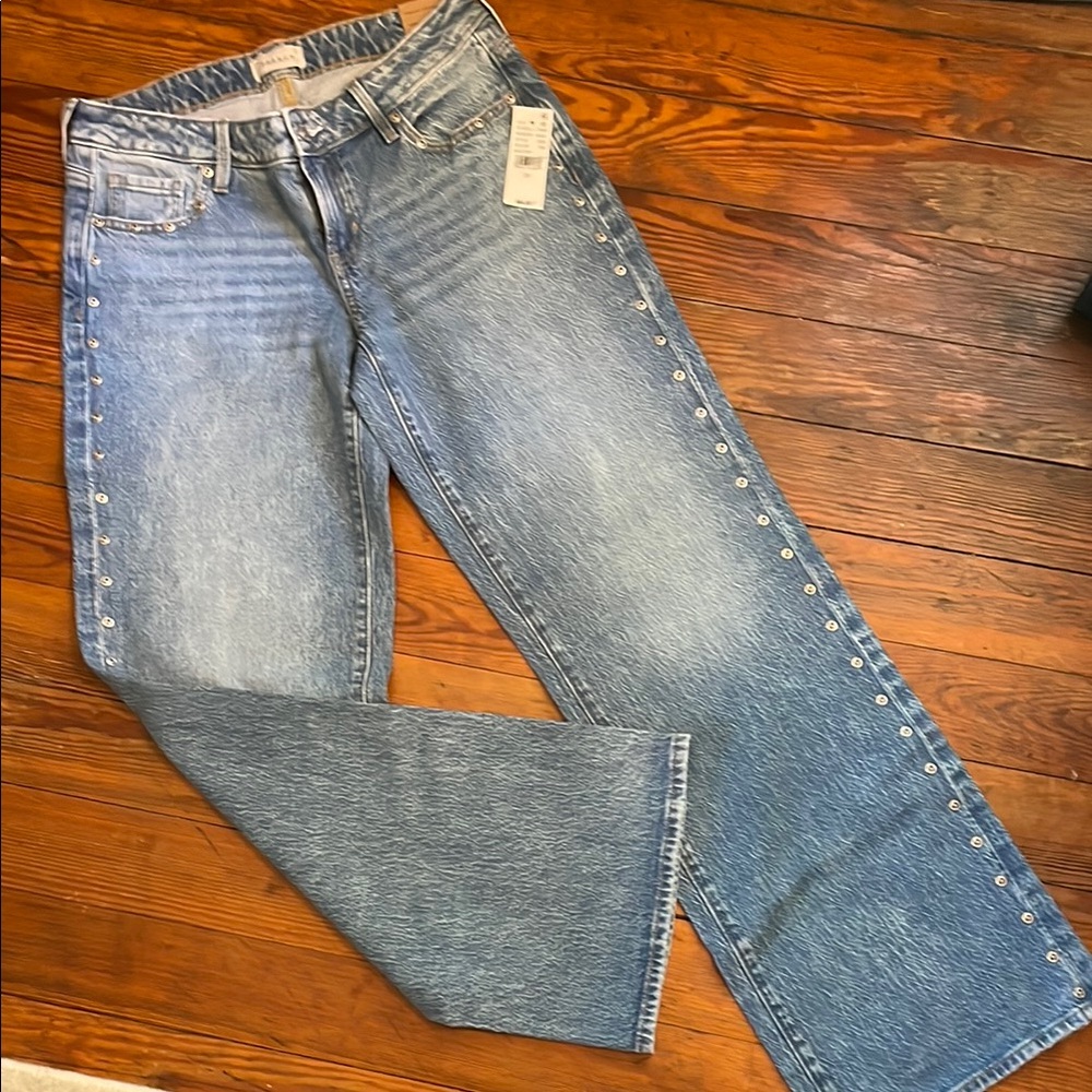PacSun Flare Wide Leg Jeans with Grommet Detail